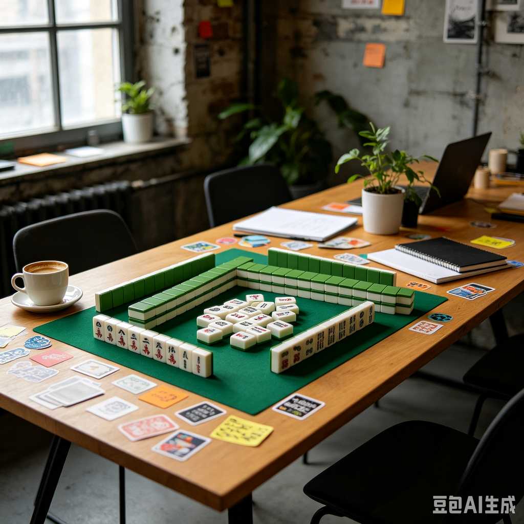 gradient green mahjong set